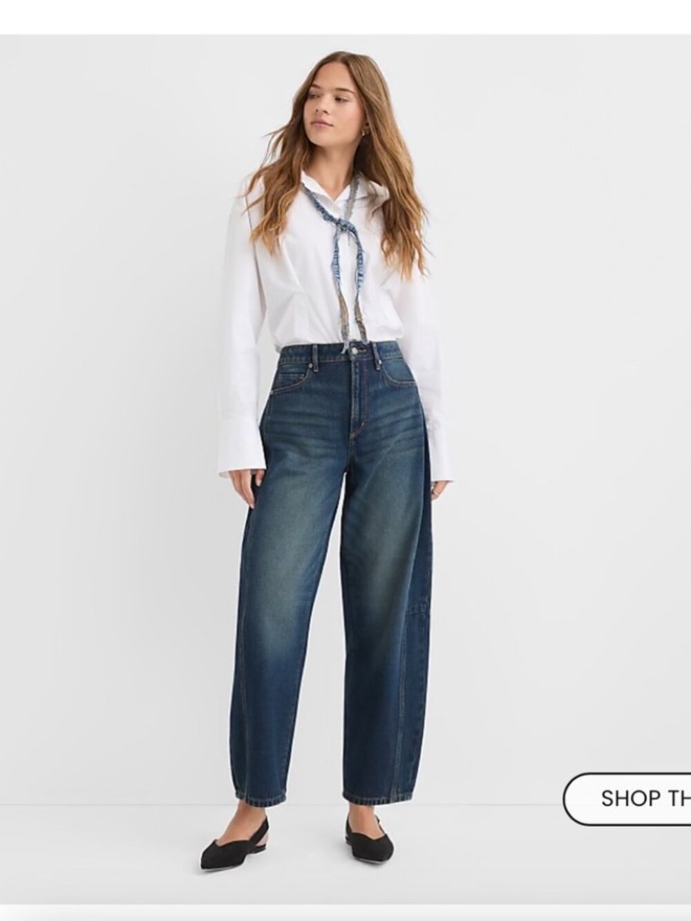 LOFT Rivete Seamed High Rise Horseshoe Jeans in Lune Wash
